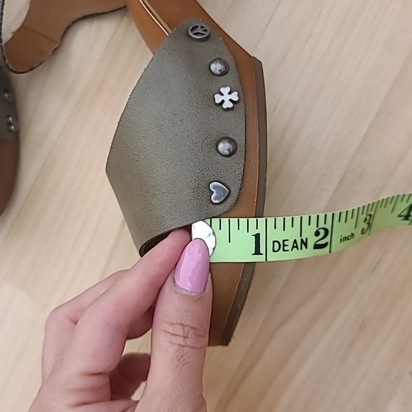 Lucky Brand Hollie Platform Block Heels Sandals Green Natural Color Size 5.5 - Picture 13 of 13